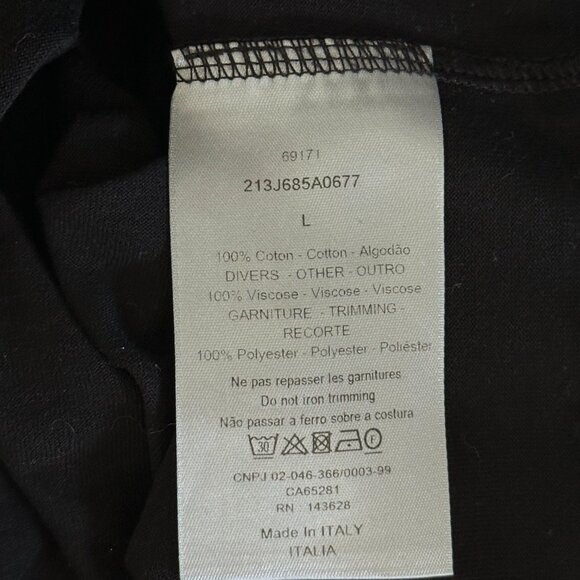 Dior Black & White Heart CD Embroidered Logo T-Shirt - Picture 4 of 6